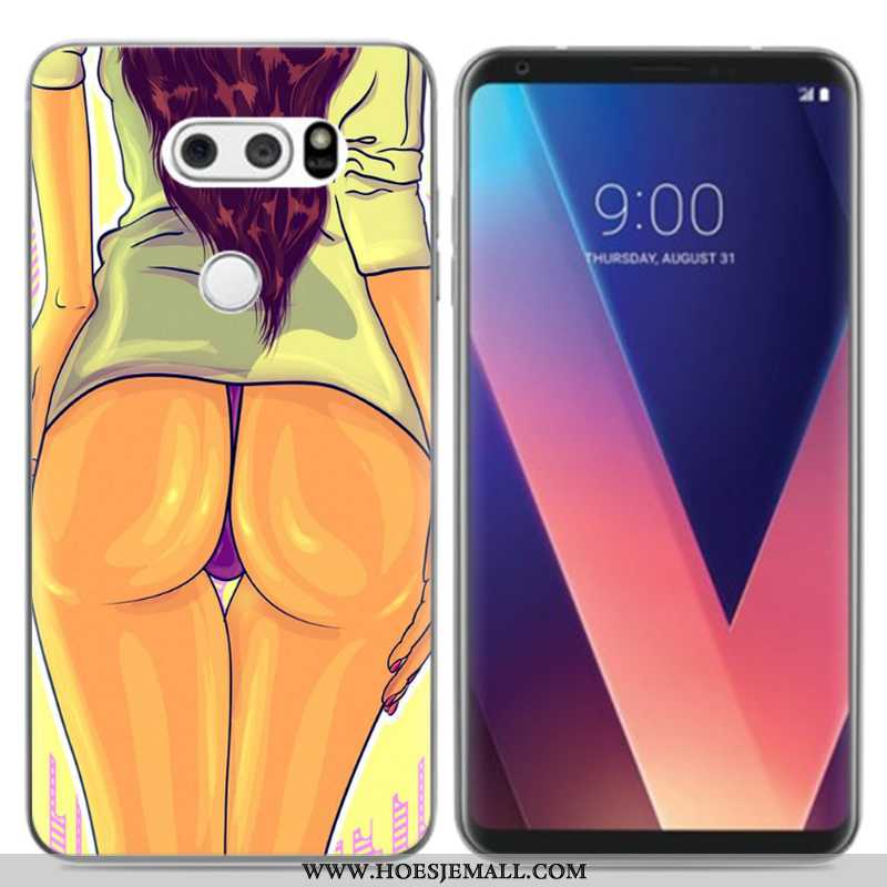 Hoesje Lg V30 Zacht Siliconen Spotprent Hoes Vers Zwart Zwarte