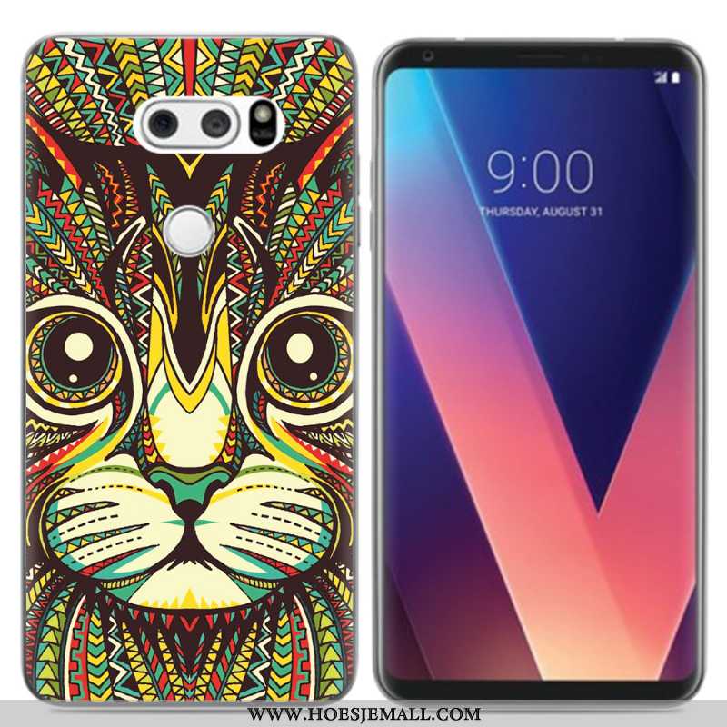 Hoesje Lg V30 Zacht Siliconen Spotprent Hoes Vers Zwart Zwarte