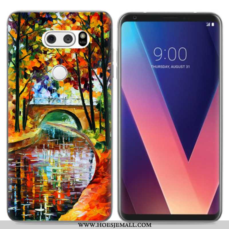 Hoesje Lg V30 Zacht Siliconen Spotprent Hoes Vers Zwart Zwarte