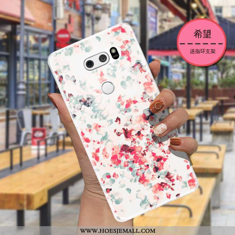 Hoesje Lg V30 Siliconen Bescherming Dun Trend Donkerblauw Eenvoudige Net Red Donkerblauwe