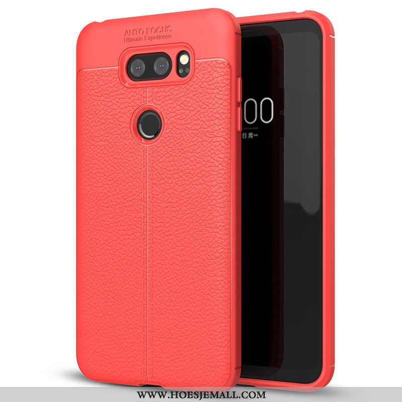 Hoesje Lg V30 Patroon Zacht Eenvoudige Bescherming Leer Mobiele Telefoon Zwarte