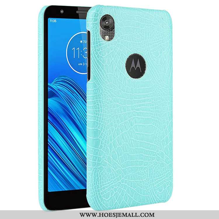 Hoesje Moto E6 Plus Patroon Trend Krokodil Zwart Bescherming Hard Zwarte