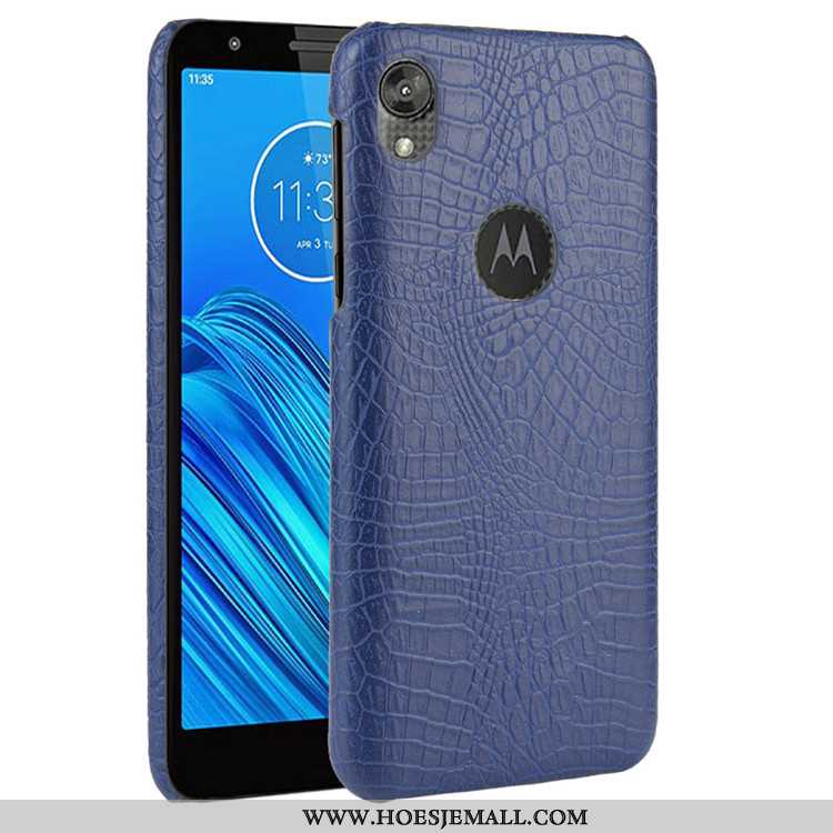 Hoesje Moto E6 Plus Patroon Trend Krokodil Zwart Bescherming Hard Zwarte