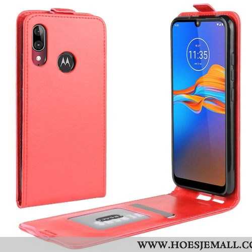 Hoes Moto E6 Plus Portemonnee Trend Mobiele Telefoon Bedrijf Clamshell Eenvoudige Bescherming Rood