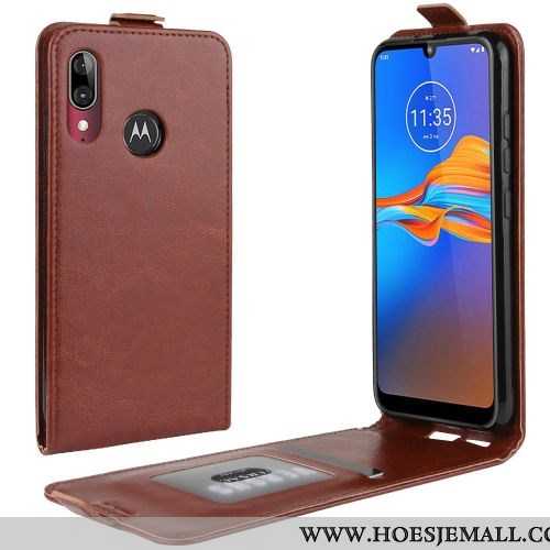 Hoes Moto E6 Plus Portemonnee Trend Mobiele Telefoon Bedrijf Clamshell Eenvoudige Bescherming Rood