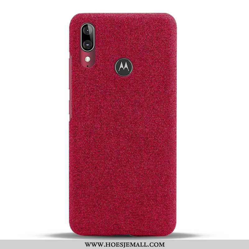 Hoes Moto E6 Plus Dun Bescherming Licht Doek Anti-fall Rood