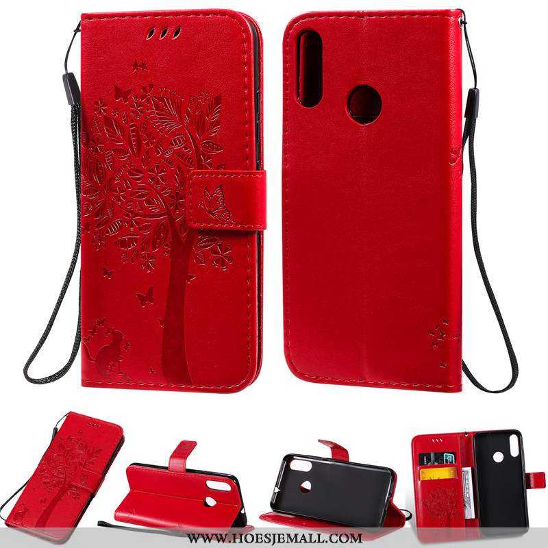 Hoesje Moto E6 Plus Leren Bescherming Kaart Mobiele Telefoon Folio Anti-fall Roze