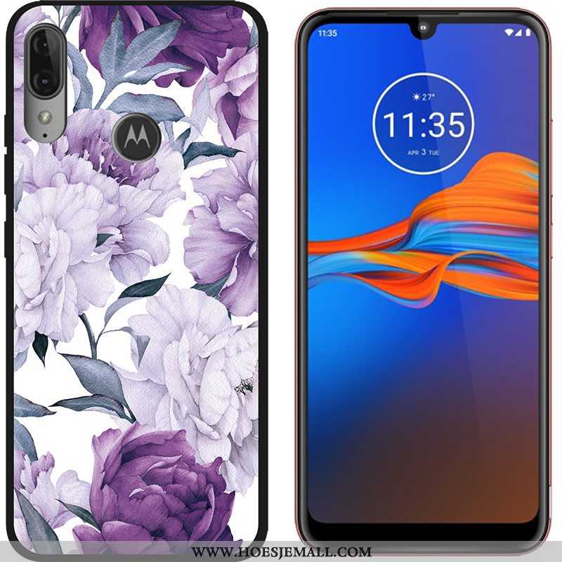 Hoes Moto E6 Plus Trend Schrobben Purper Spotprent Hete Verkoop Hoesje Doek