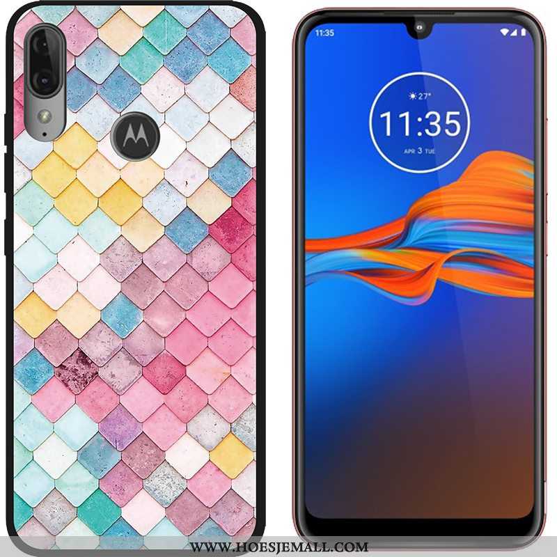 Hoes Moto E6 Plus Trend Schrobben Purper Spotprent Hete Verkoop Hoesje Doek