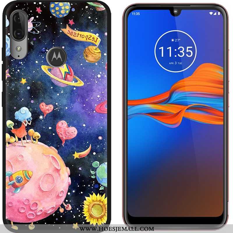 Hoes Moto E6 Plus Trend Schrobben Purper Spotprent Hete Verkoop Hoesje Doek