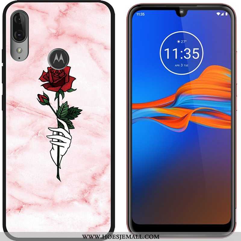 Hoes Moto E6 Plus Trend Schrobben Purper Spotprent Hete Verkoop Hoesje Doek