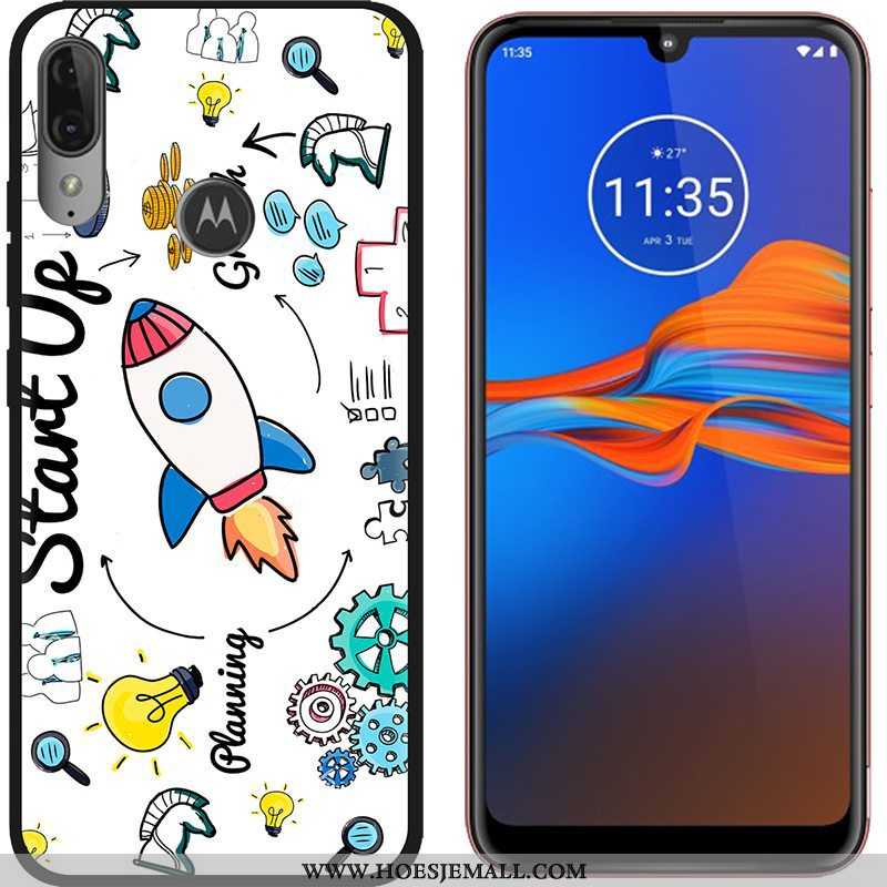 Hoes Moto E6 Plus Trend Schrobben Purper Spotprent Hete Verkoop Hoesje Doek