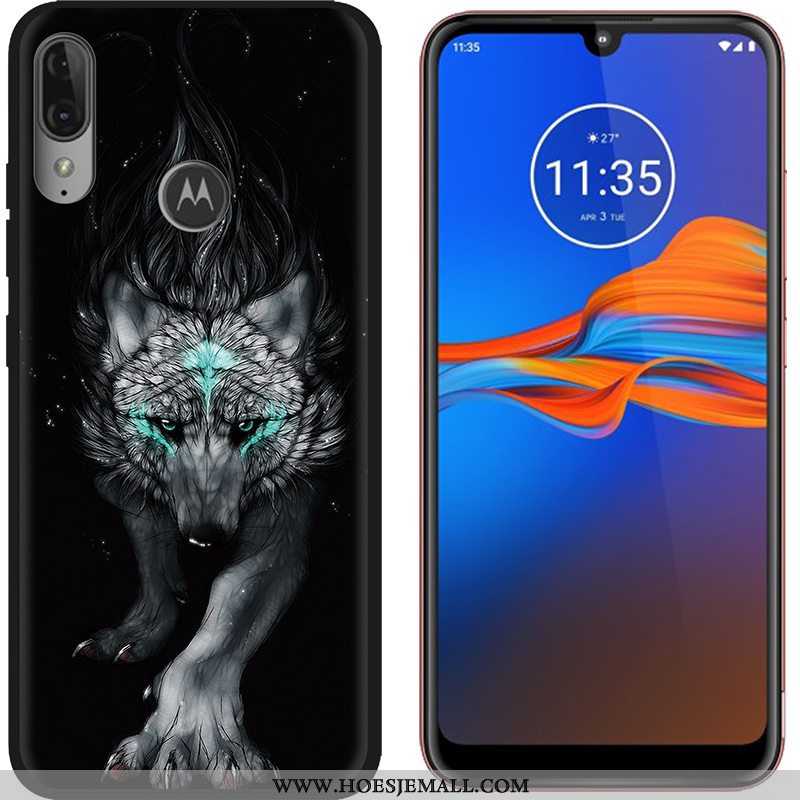 Hoes Moto E6 Plus Trend Schrobben Purper Spotprent Hete Verkoop Hoesje Doek