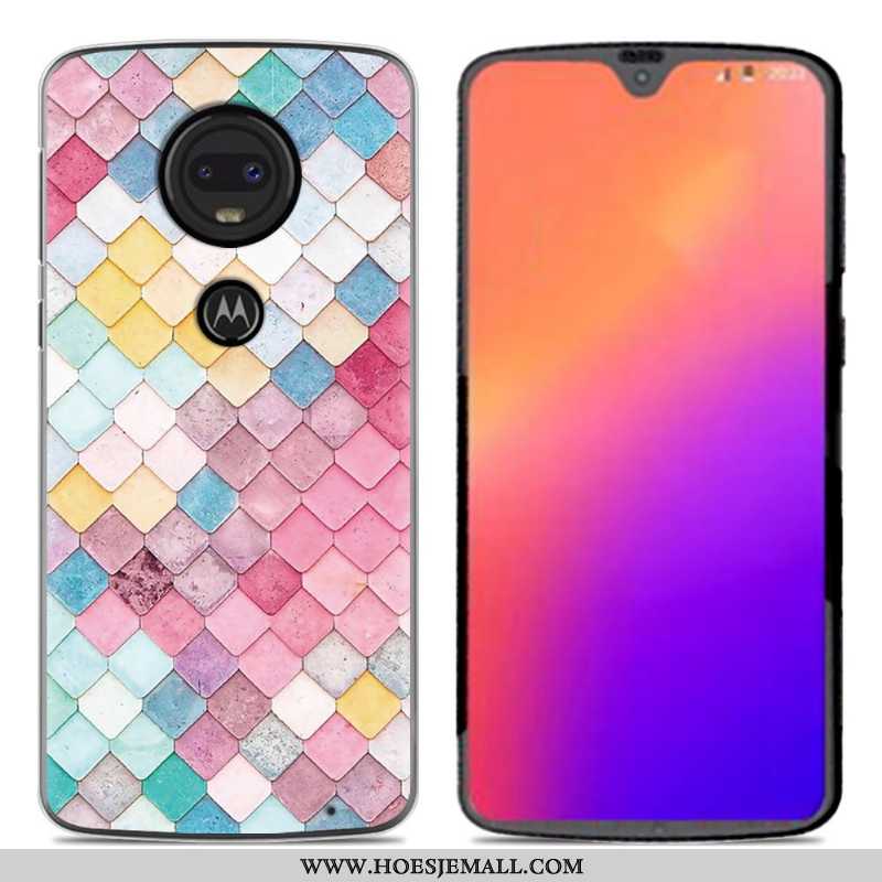 Hoes Moto G7 Spotprent Zacht Roze Hoesje Siliconenhoesje Mobiele Telefoon