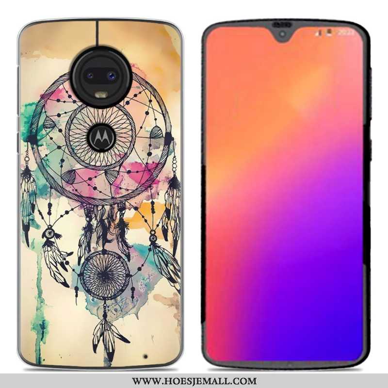 Hoes Moto G7 Spotprent Zacht Roze Hoesje Siliconenhoesje Mobiele Telefoon