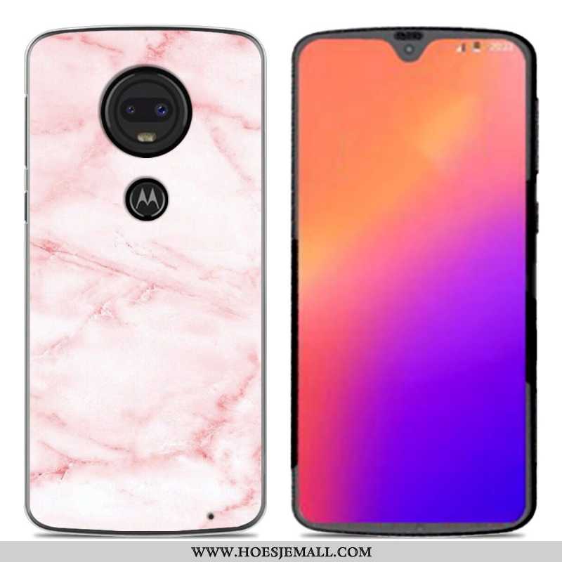 Hoes Moto G7 Spotprent Zacht Roze Hoesje Siliconenhoesje Mobiele Telefoon