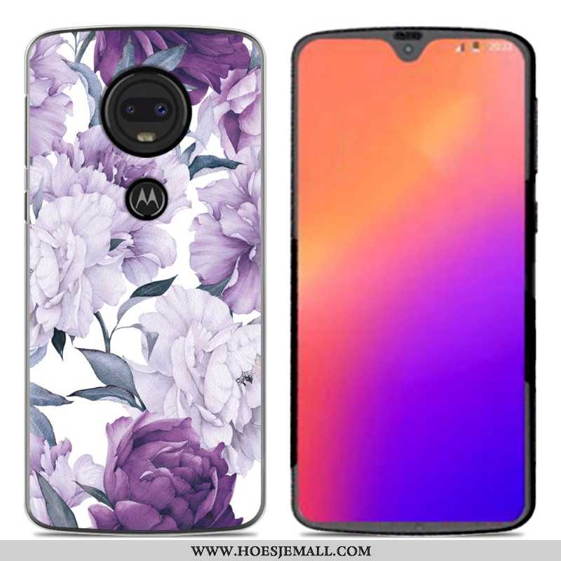 Hoes Moto G7 Spotprent Zacht Roze Hoesje Siliconenhoesje Mobiele Telefoon