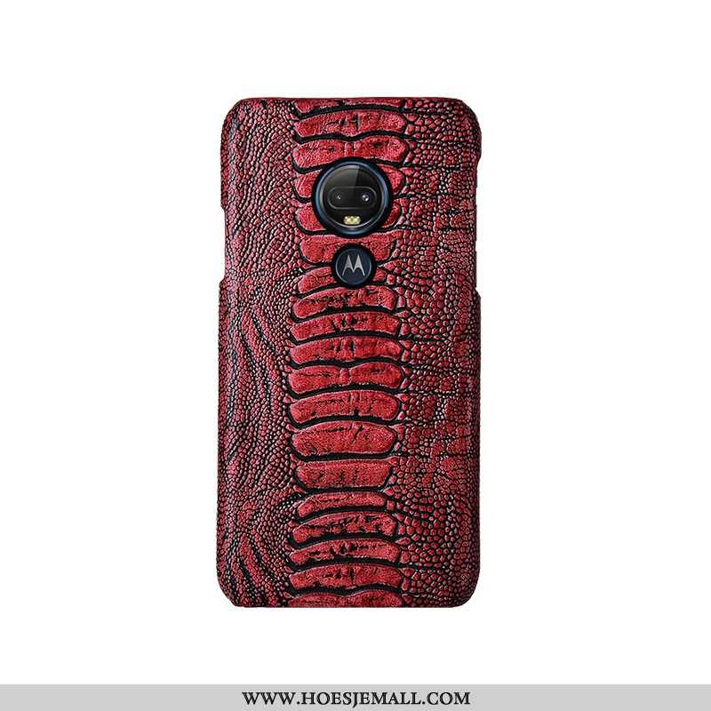 Hoes Moto G7 Mode Luxe Lederen Rood Scheppend Mobiele Telefoon Hoesje