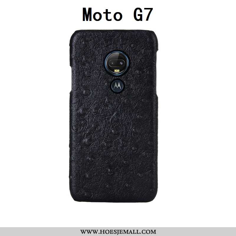 Hoes Moto G7 Patroon Bescherming Scheppend Pas Hoesje Mobiele Telefoon Luxe Zwarte