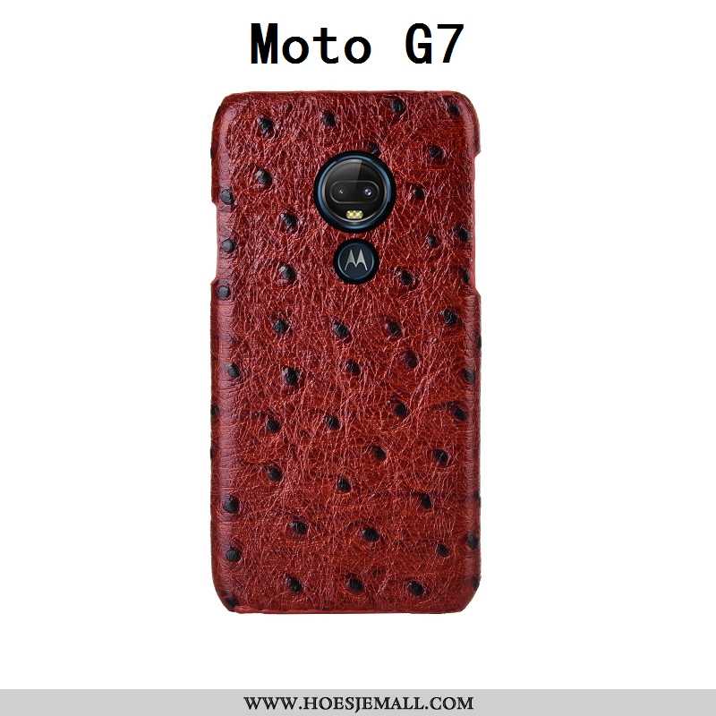 Hoes Moto G7 Patroon Bescherming Scheppend Pas Hoesje Mobiele Telefoon Luxe Zwarte