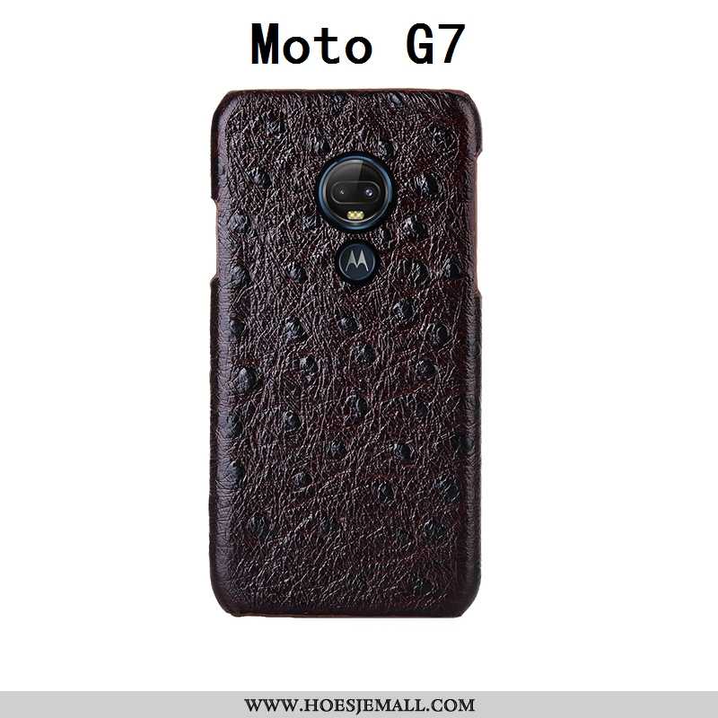 Hoes Moto G7 Patroon Bescherming Scheppend Pas Hoesje Mobiele Telefoon Luxe Zwarte