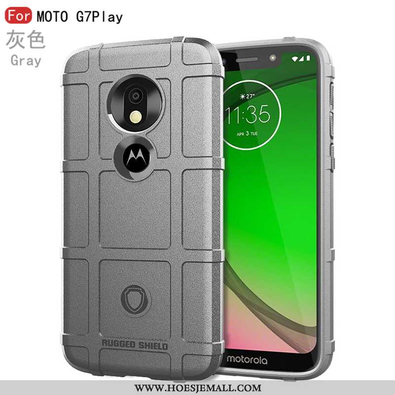 Hoesje Moto G7 Play Siliconen Bescherming Zacht Hoes Zwart Trend Zwarte