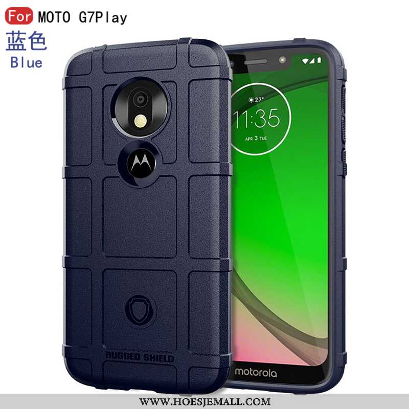 Hoesje Moto G7 Play Siliconen Bescherming Zacht Hoes Zwart Trend Zwarte