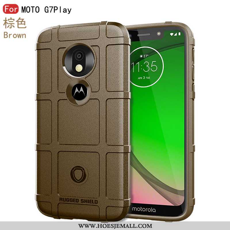 Hoesje Moto G7 Play Siliconen Bescherming Zacht Hoes Zwart Trend Zwarte