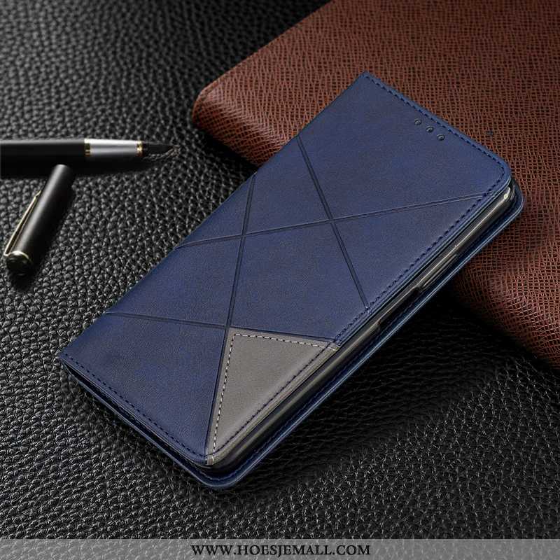 Hoesje Moto G7 Play Leren Bescherming Donkerblauw Hoes Folio Mobiele Telefoon All Inclusive Donkerbl