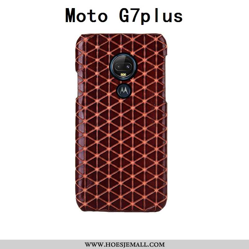 Hoesje Moto G7 Plus Bescherming Mode Achterklep Luxe Anti-fall Rood Mobiele Telefoon