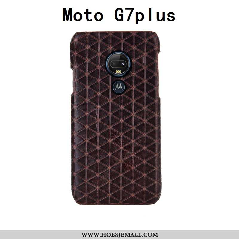 Hoesje Moto G7 Plus Bescherming Mode Achterklep Luxe Anti-fall Rood Mobiele Telefoon