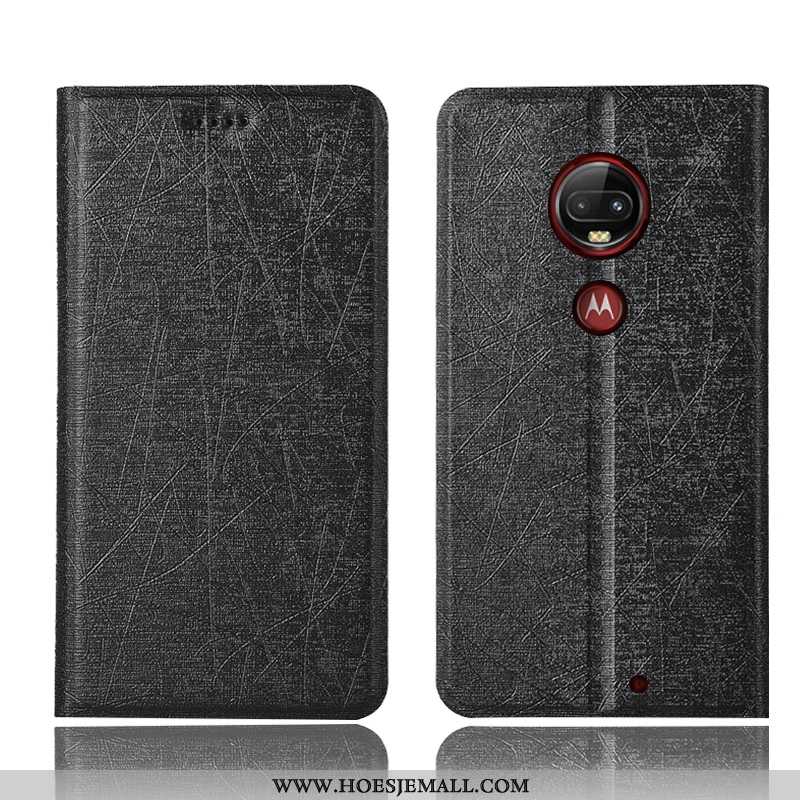 Hoes Moto G7 Plus Leren Hoesje Bescherming Anti-fall Folio All Inclusive Rood Roos