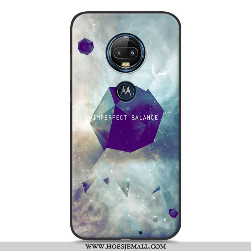 Hoesje Moto G7 Plus Mooie Trend Spotprent Zacht Siliconen Scheppend Roze