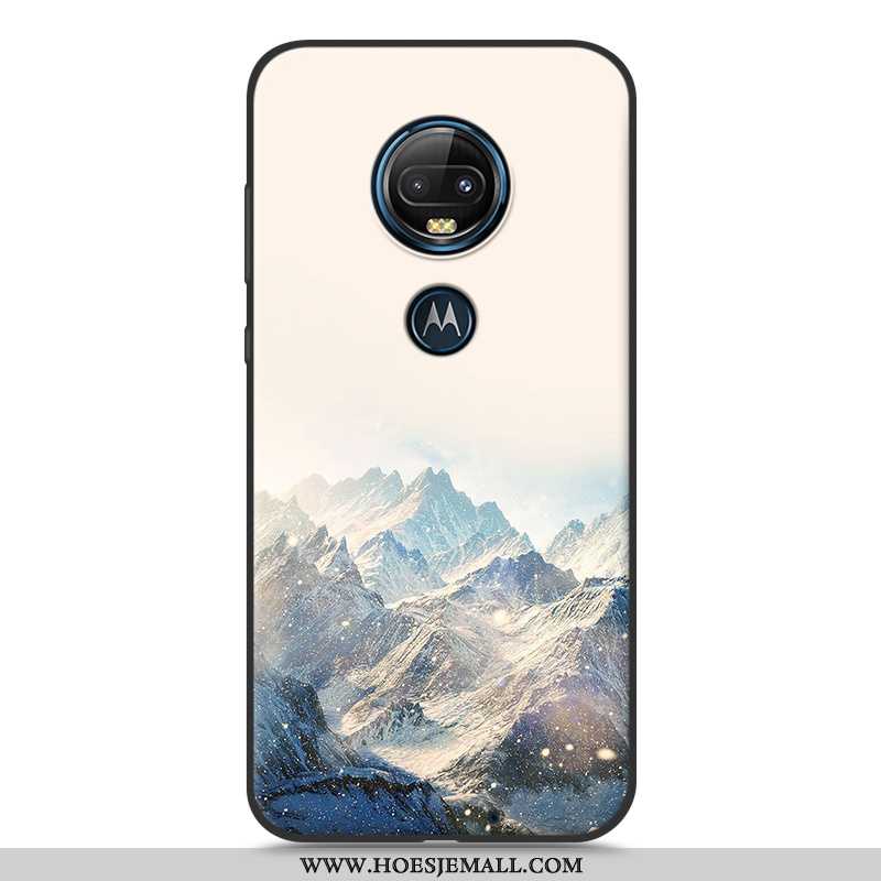 Hoesje Moto G7 Plus Mooie Trend Spotprent Zacht Siliconen Scheppend Roze