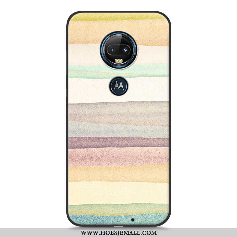 Hoesje Moto G7 Plus Mooie Trend Spotprent Zacht Siliconen Scheppend Roze