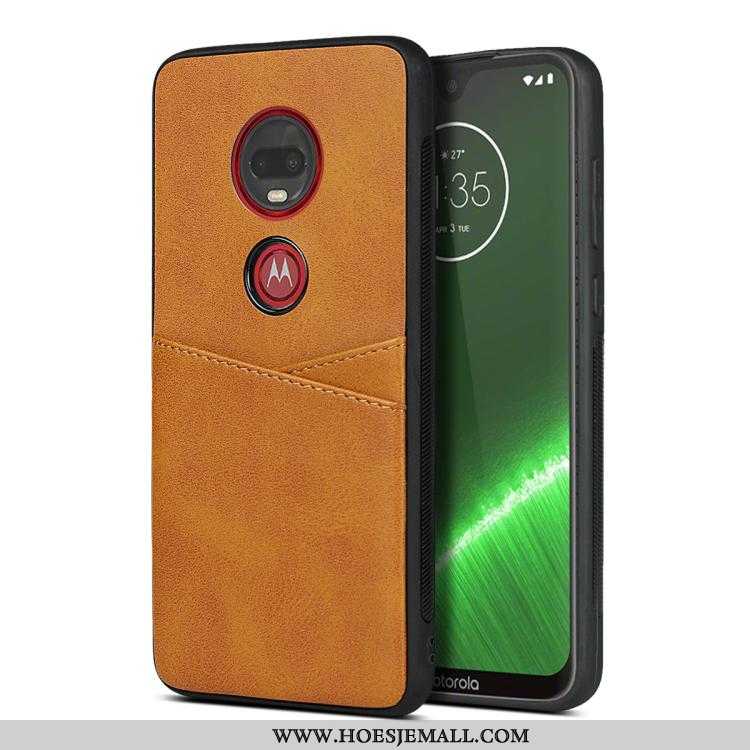 Hoes Moto G7 Plus Zacht Siliconen Kaart Bescherming Hoesje Geel