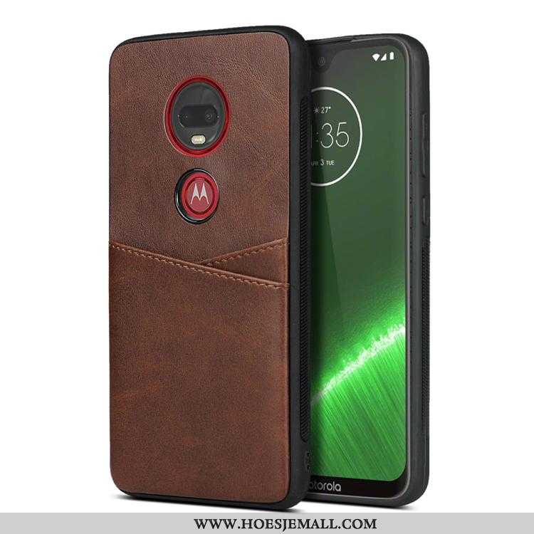 Hoes Moto G7 Plus Zacht Siliconen Kaart Bescherming Hoesje Geel