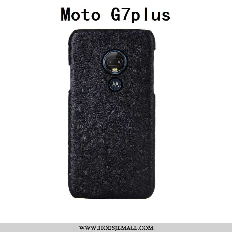 Hoes Moto G7 Plus Persoonlijk Scheppend Anti-fall Bescherming Luxe Zwart Zwarte