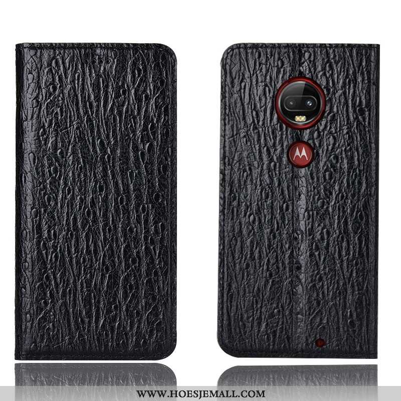 Hoesje Moto G7 Plus Leren Bescherming Folio All Inclusive Hoes Vogel Rood