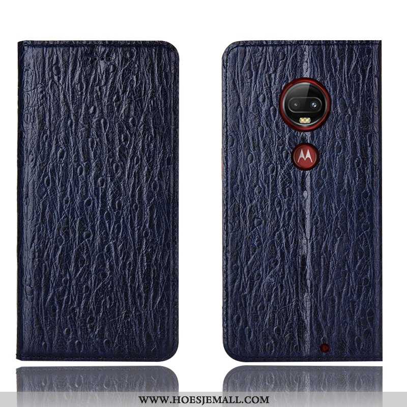 Hoesje Moto G7 Plus Leren Bescherming Folio All Inclusive Hoes Vogel Rood