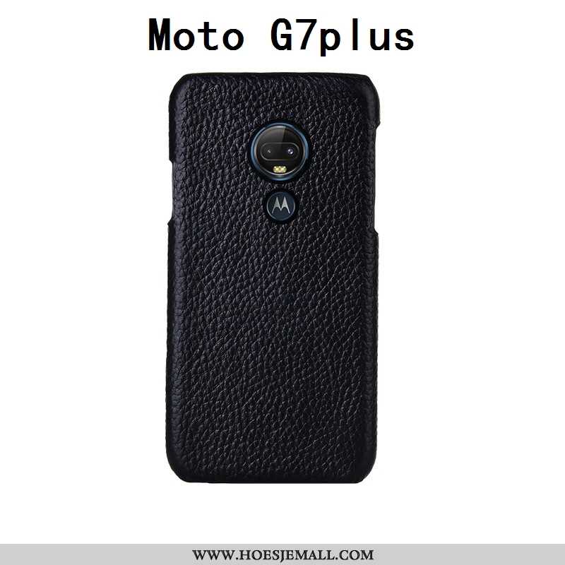 Hoes Moto G7 Plus Mode Luxe Anti-fall Scheppend Soort Aziatische Vrucht Echt Leer Mobiele Telefoon R