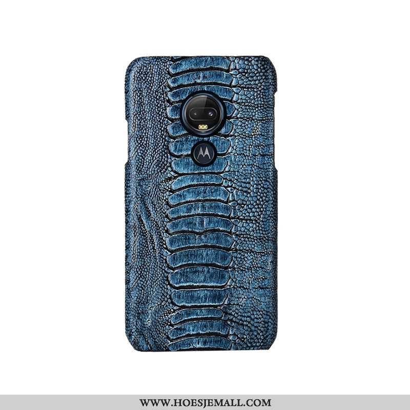 Hoes Moto G7 Plus Luxe Persoonlijk Blauw Bescherming Scheppend Mode Hoesje Blauwe