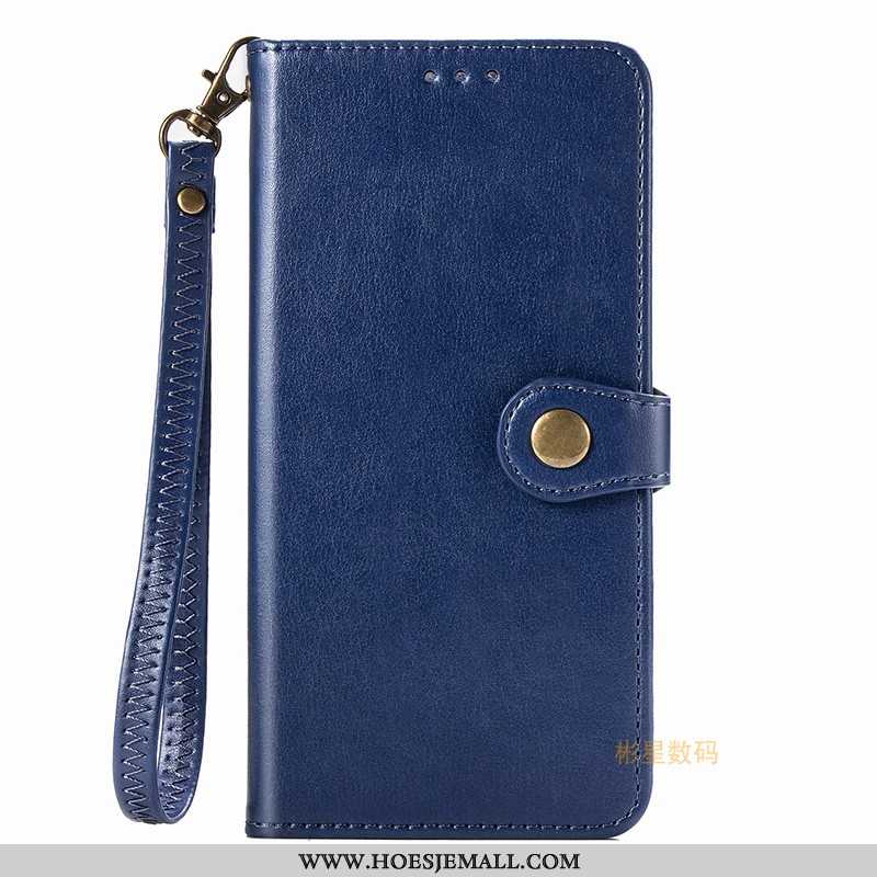 Hoes Moto G7 Power Zacht Leren Hoesje All Inclusive Blauw Mobiele Telefoon Folio Blauwe