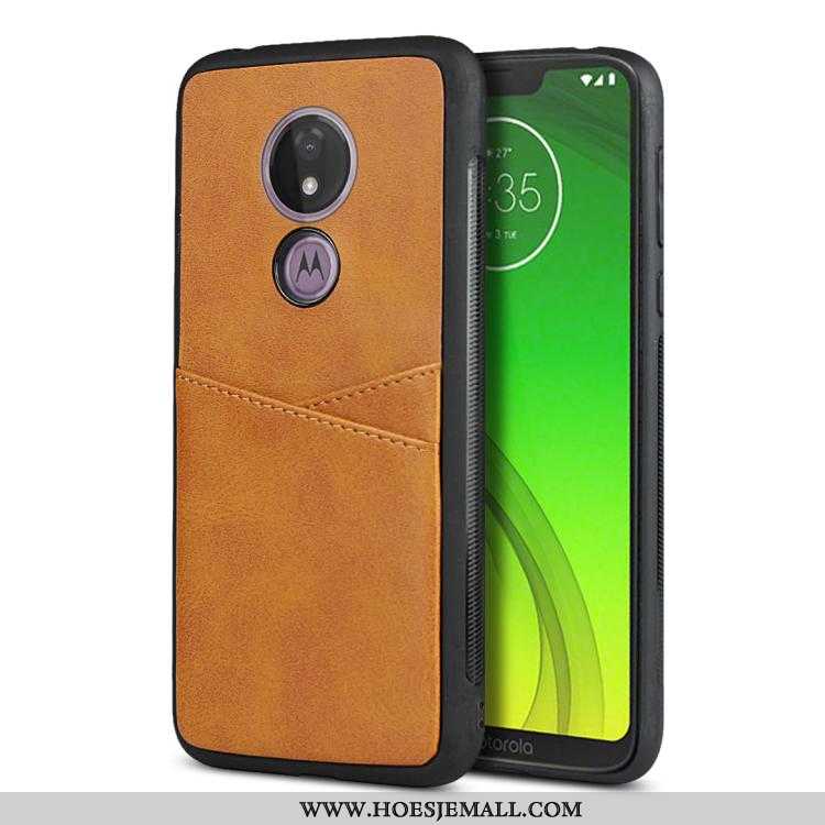 Hoes Moto G7 Power Bescherming Zacht Hoesje Kaart Mobiele Telefoon Rood Siliconen