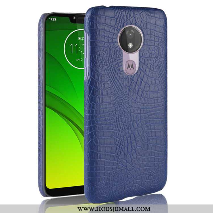 Hoes Moto G7 Power Scheppend Patroon Mobiele Telefoon Hoesje Krokodil Zwart Bedrijf Zwarte