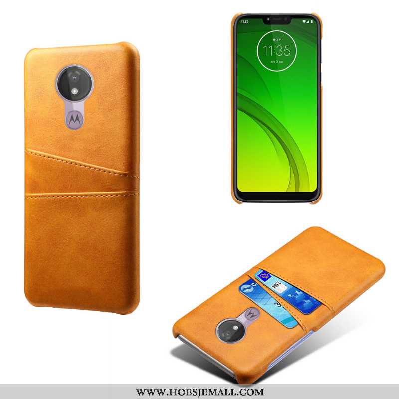 Hoes Moto G7 Power Leren Hoesje Kaart Mobiele Telefoon Blauw Hard Blauwe