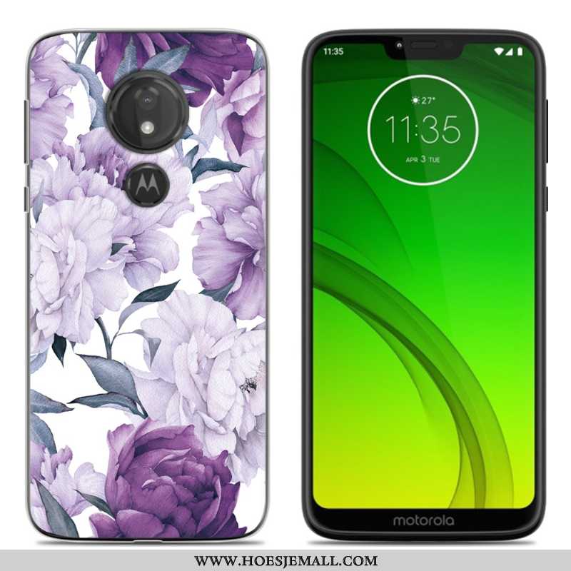 Hoesje Moto G7 Power Trend Zacht Scheppend Blauw Mobiele Telefoon Siliconen Blauwe