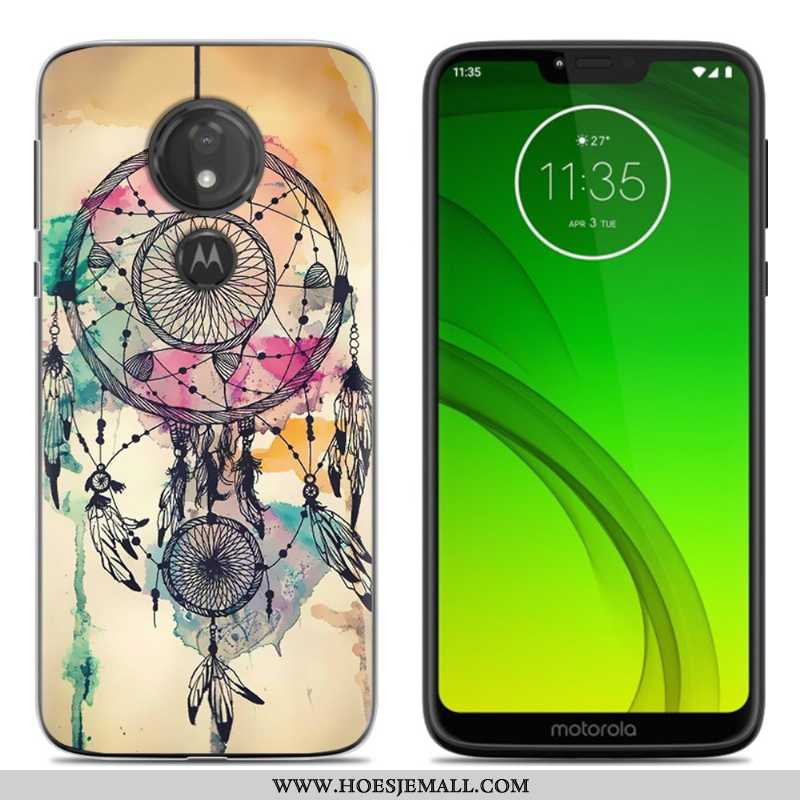 Hoesje Moto G7 Power Trend Zacht Scheppend Blauw Mobiele Telefoon Siliconen Blauwe