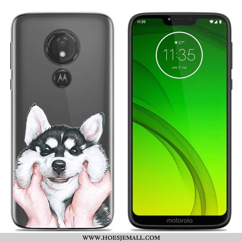 Hoesje Moto G7 Power Trend Zacht Scheppend Blauw Mobiele Telefoon Siliconen Blauwe