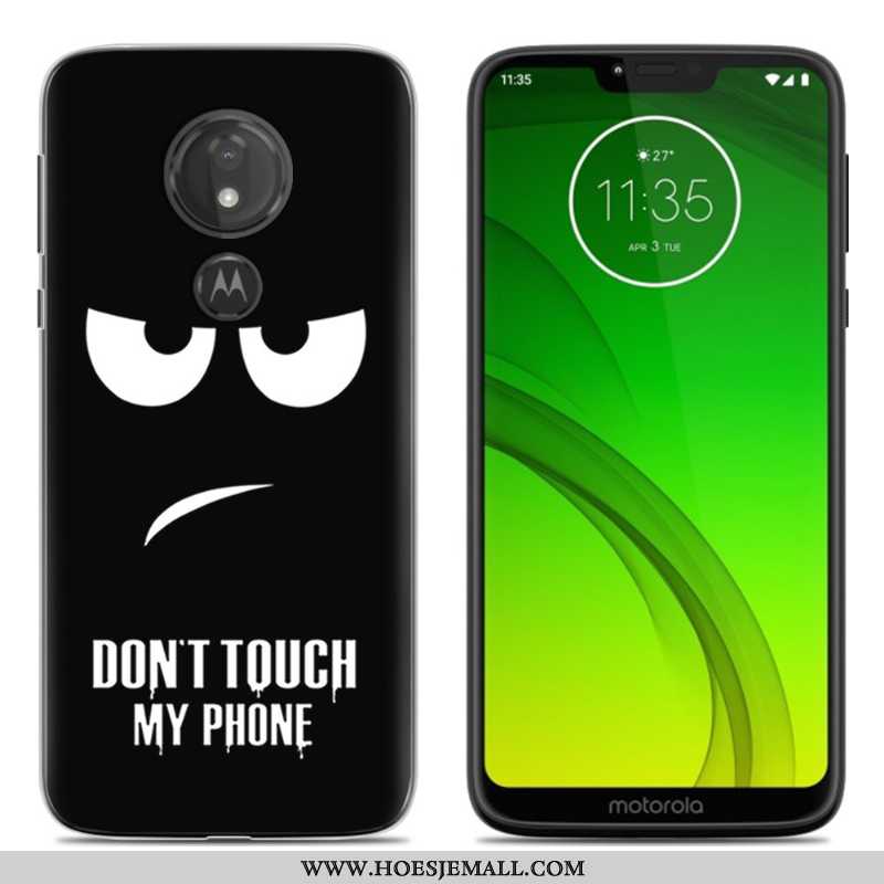 Hoesje Moto G7 Power Trend Zacht Scheppend Blauw Mobiele Telefoon Siliconen Blauwe